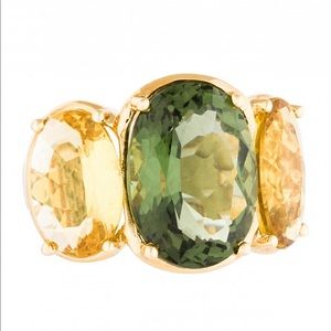 15 TCW  ct oval cocktail ring solid 18k gold